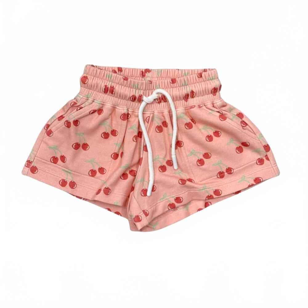 NEW BABYSPROUTS girl's terry sweat shorts in cherries